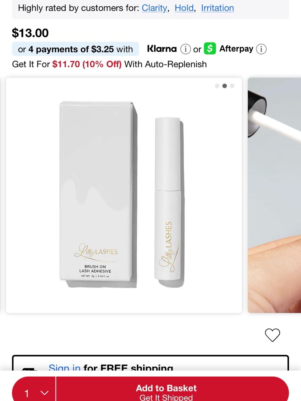 Lilly Lashes Brush-On Lash Adhesive — White with Gold Logo